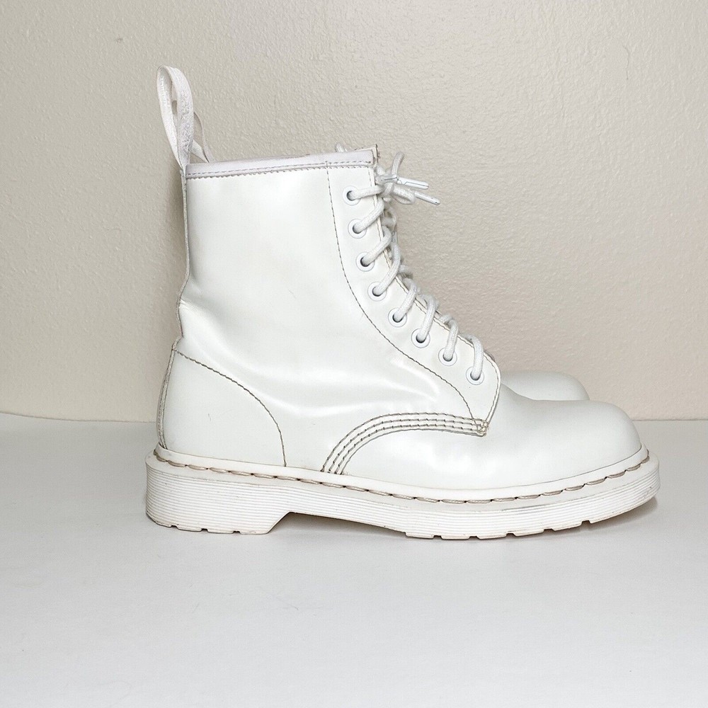 Dr. Martens White  1460 Mono Boots Men's 7 Ladie's 8 Lace Up Combat